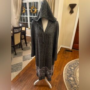 EUC Snowflake Style & Company Duster Cardigan With Hood. Sz Large. Rarely worn.